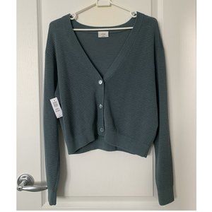 Wilfred Light Cropped Cardigan in Shadow Blue (Size M)